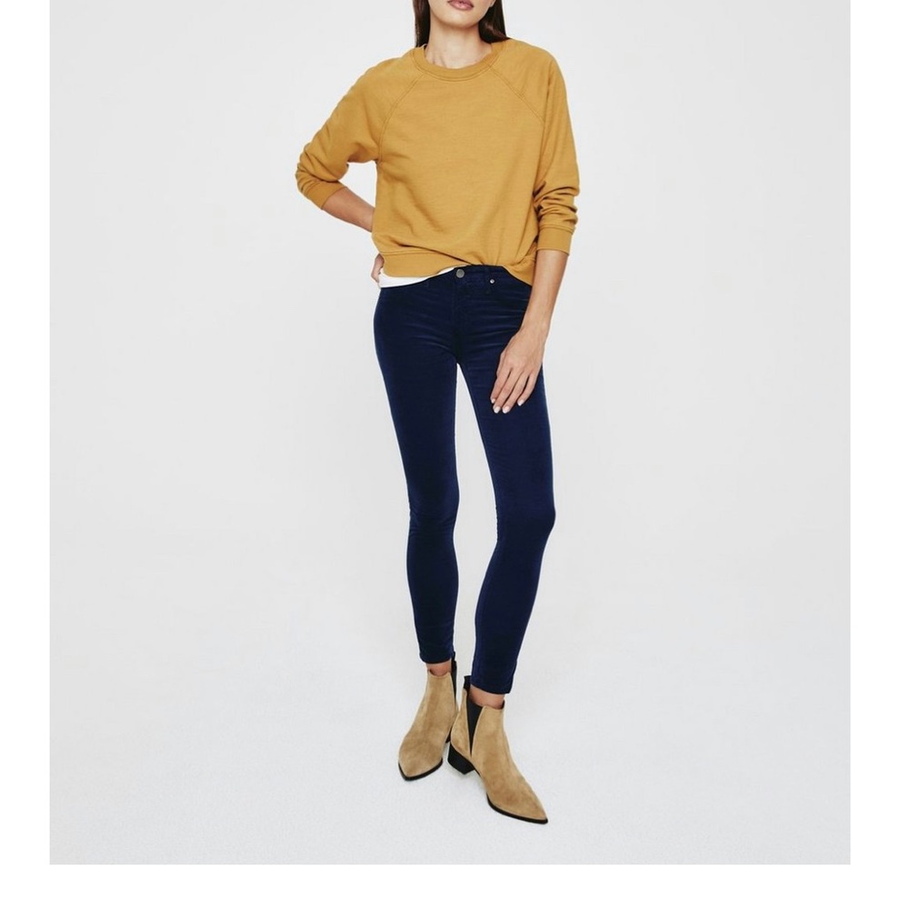 AG blue velvet “super skinny” legging jeans. Size 24R. Worn 3x